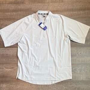 Mizuno Gametime Hitting Jacket Men's L Light Gray Baseball Windbreaker NWT